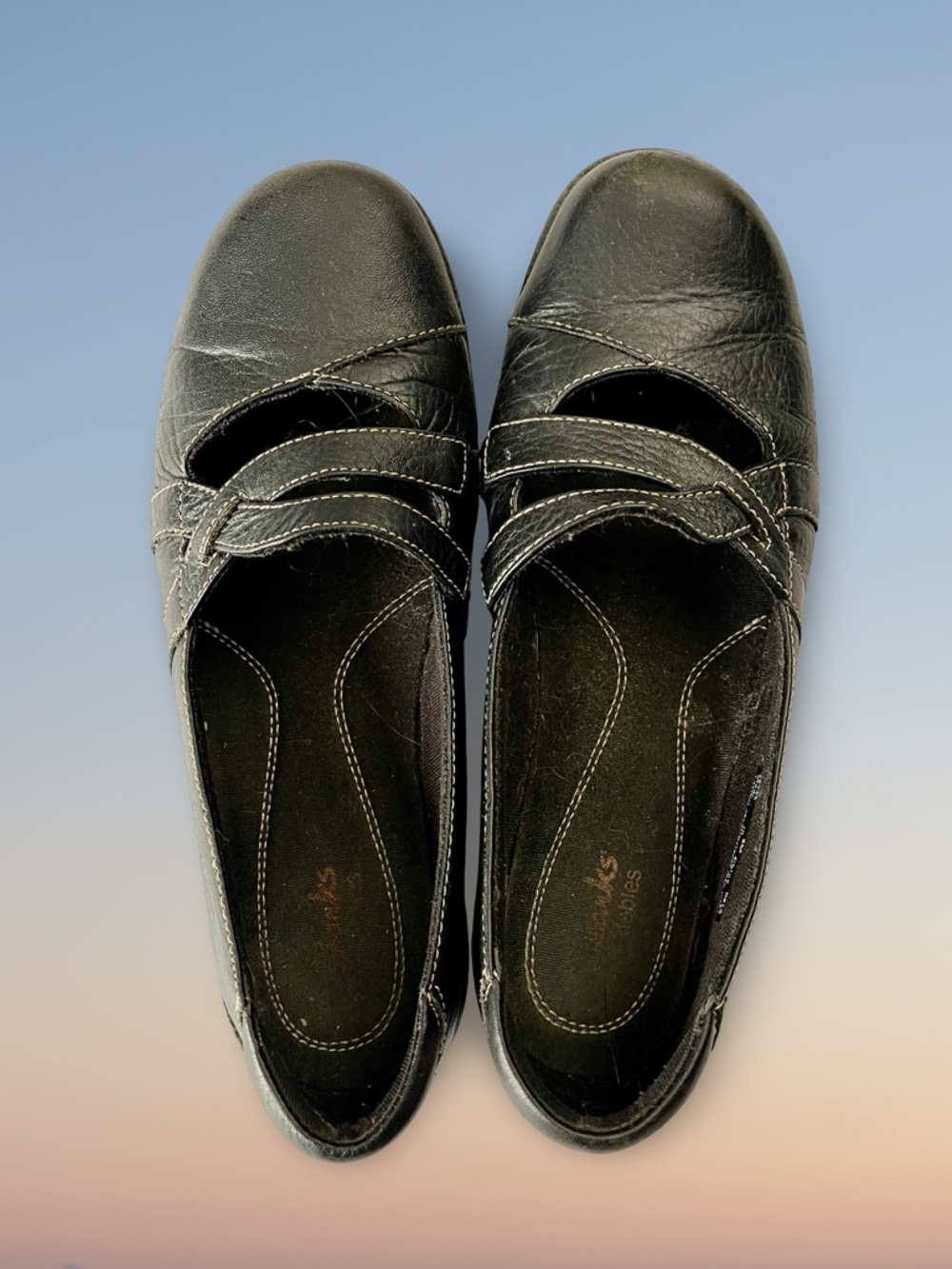 Clarks Bendables Black Leather Mary Jane Comfort Shoes Womens 8 - Picture 2 of 9